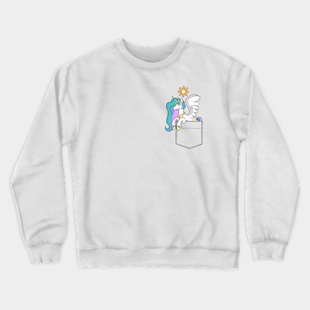 Pocket Princess Celestia Crewneck Sweatshirt by AmyNewBlue